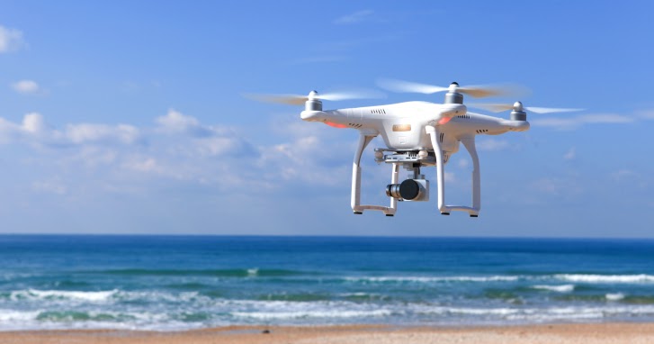 drone at beach